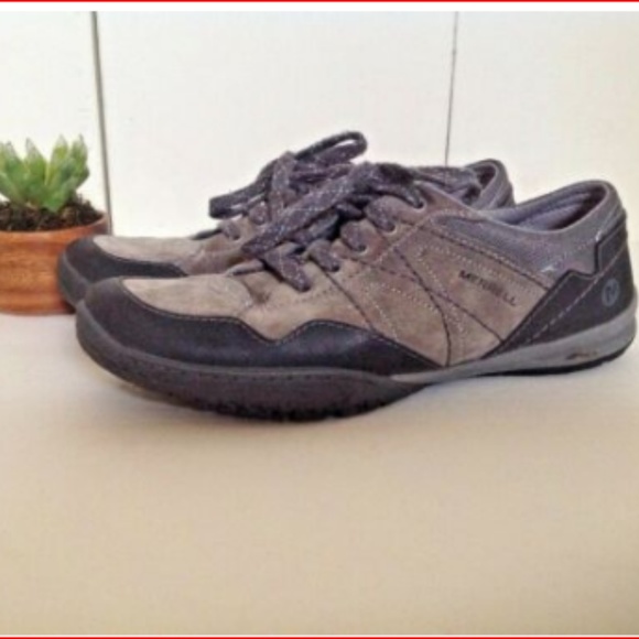Merrell Granite Gray Suede Leather Sneakers Casual - Picture 1 of 8